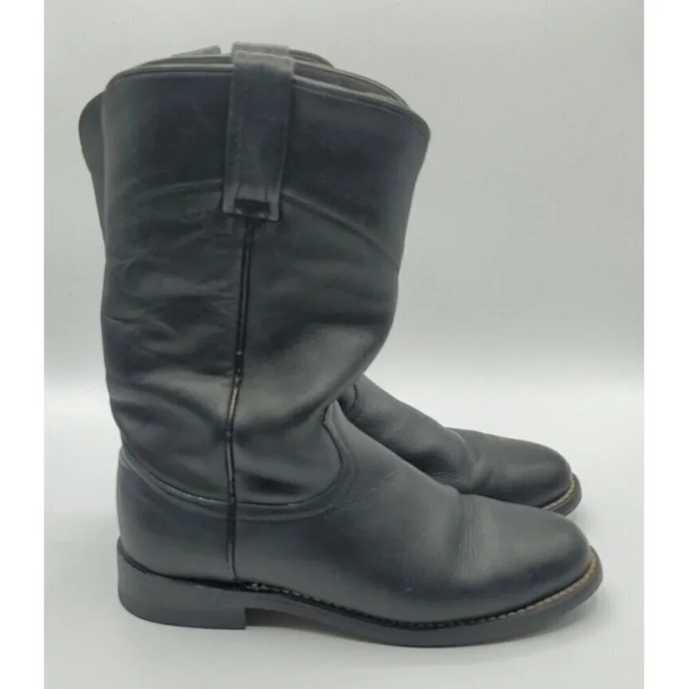 ACME Roper Women's Black Leather Slouch Boots Style 08050L Size 6.5